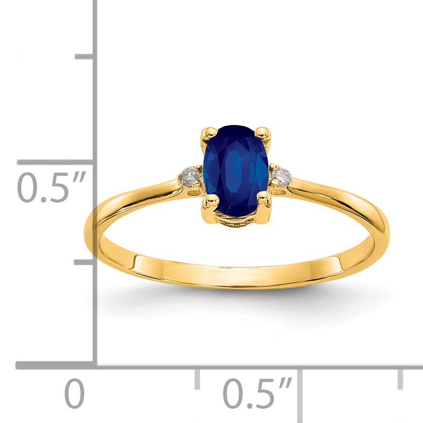 14k Diamond & Sapphire Birthstone Ring