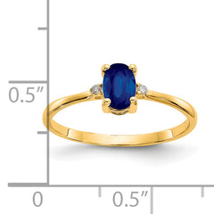 14k Diamond & Sapphire Birthstone Ring