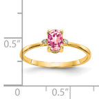 14k Diamond & Pink Tourmaline Birthstone Ring