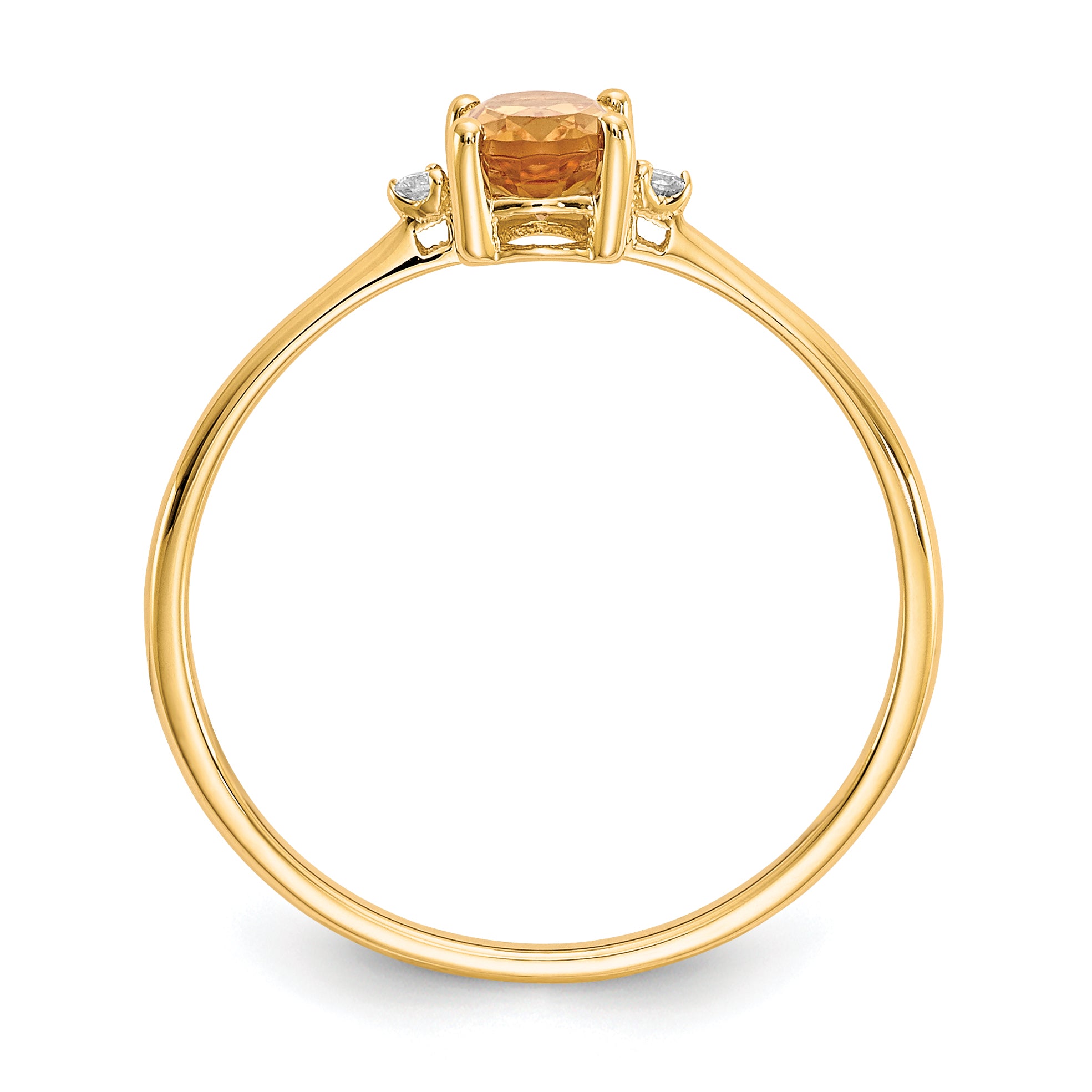 14k Diamond & Citrine Birthstone Ring Secondary image