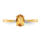 14k Diamond & Citrine Birthstone Ring