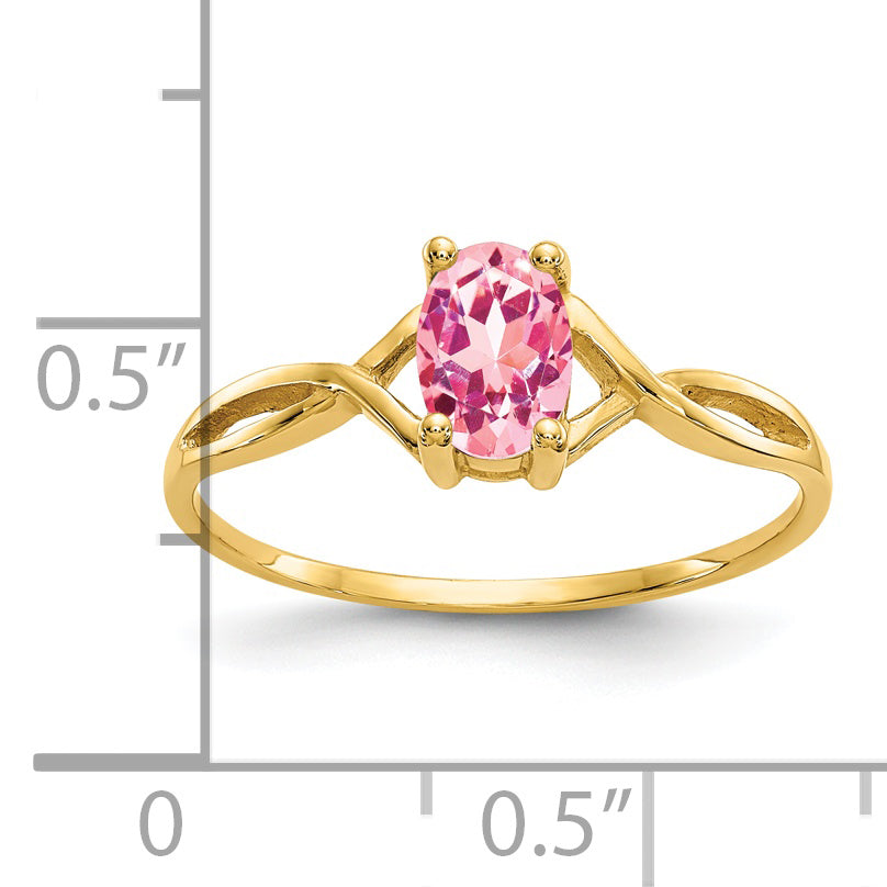 14k Pink Tourmaline Birthstone Ring