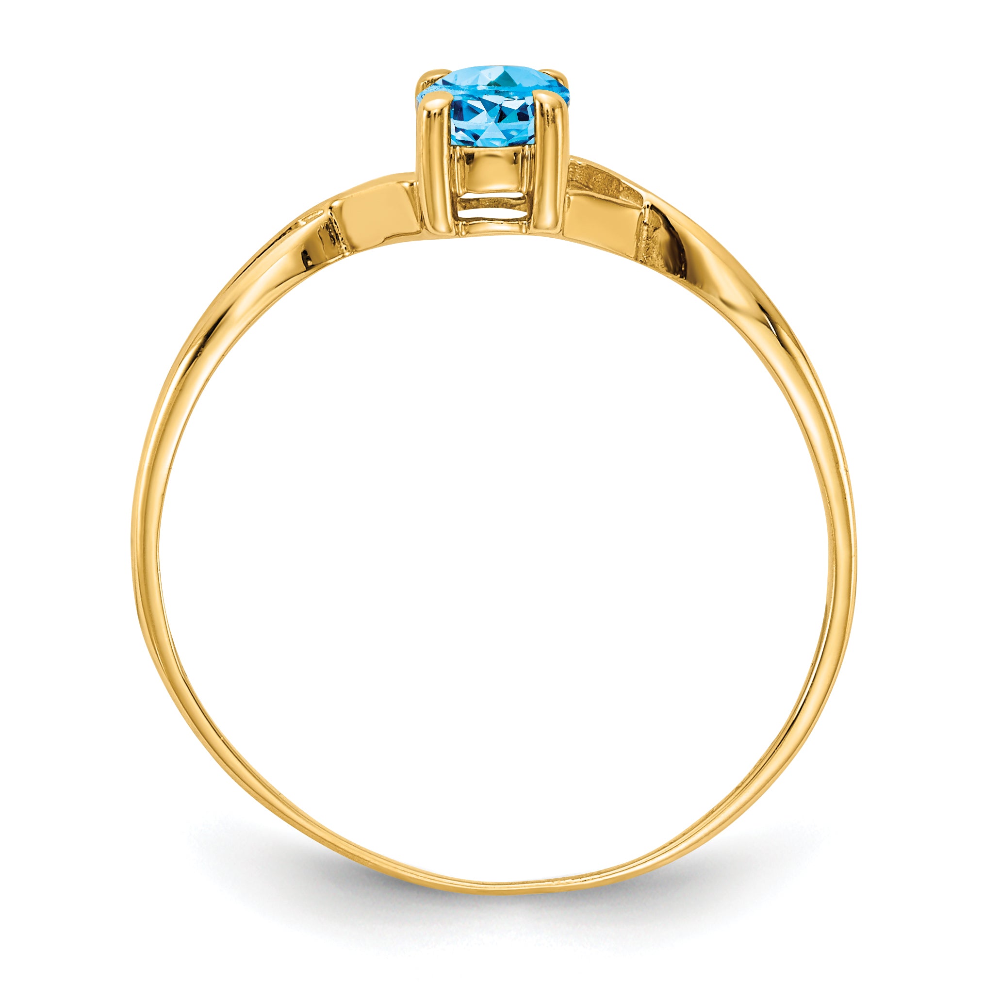 14k Blue Topaz Birthstone Ring Secondary image