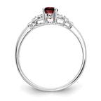 14k White Gold Garnet and Diamond Ring