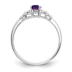 14k White Gold Amethyst and Diamond Ring