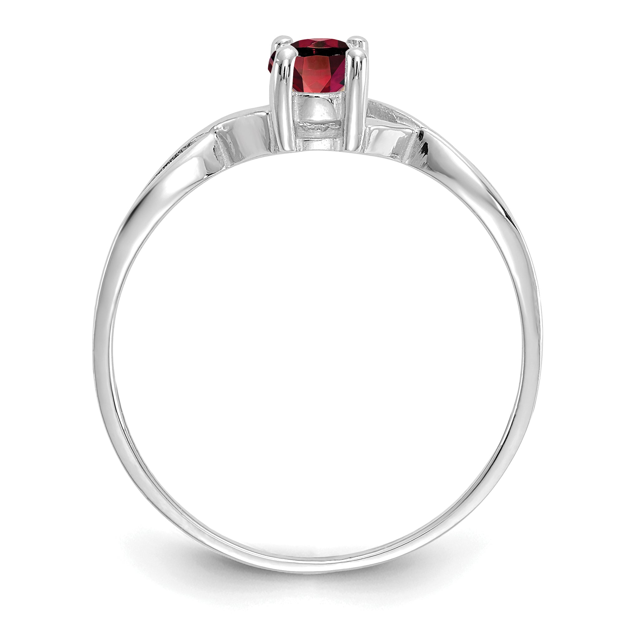 14k White Gold Garnet Birthstone Ring Secondary image