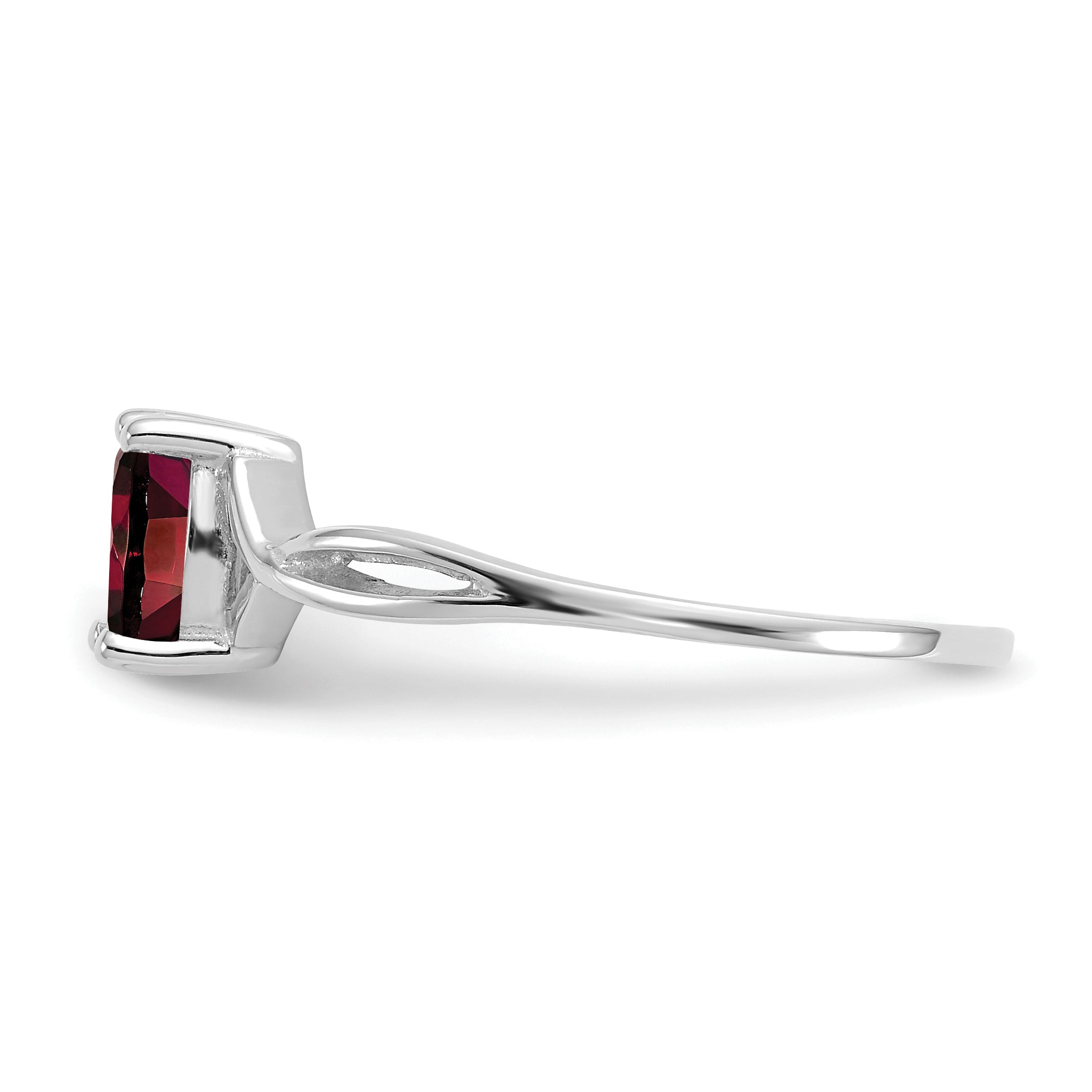 14k White Gold Garnet Birthstone Ring - 7