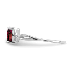 14k White Gold Garnet Birthstone Ring - 7