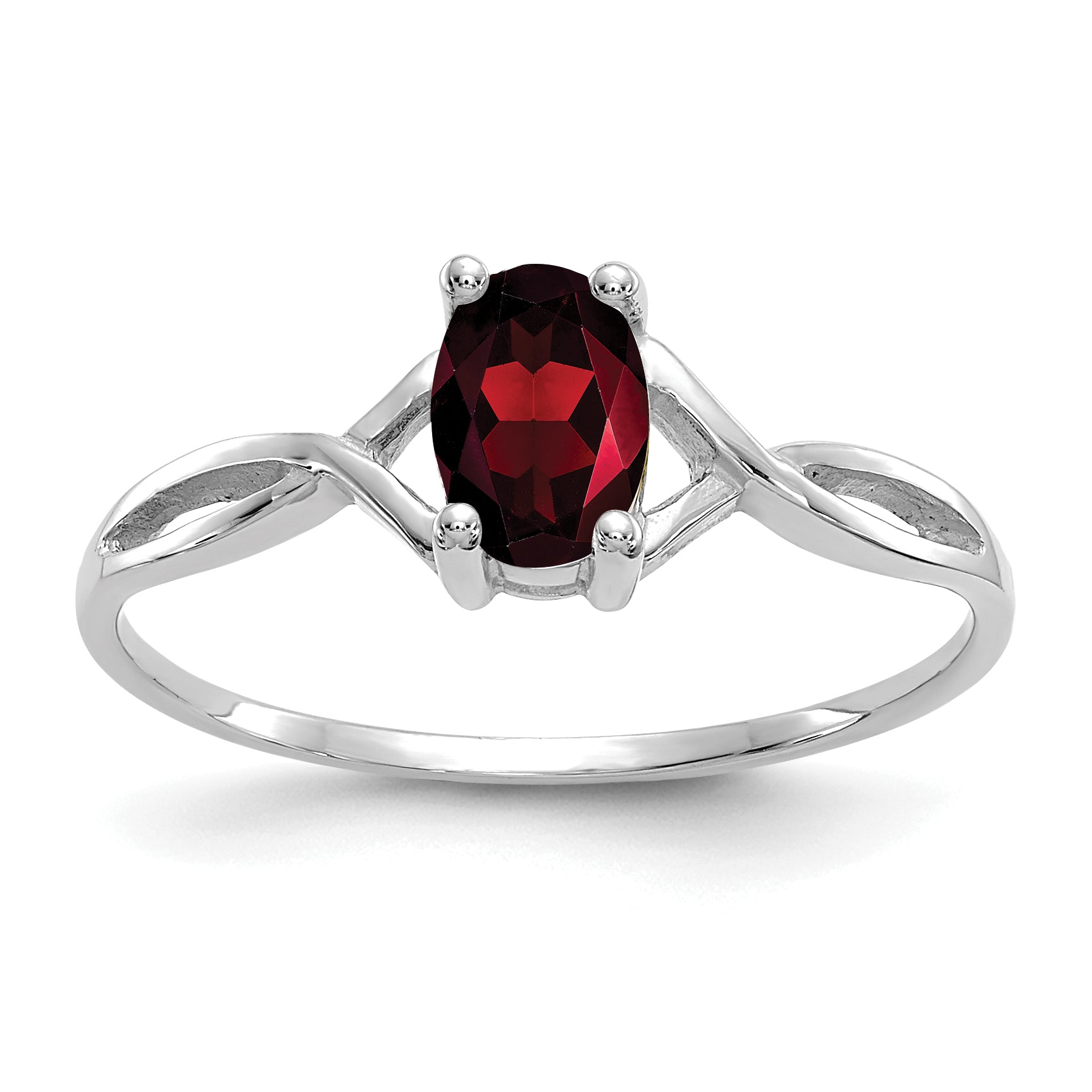 14k White Gold Garnet Birthstone Ring Main image