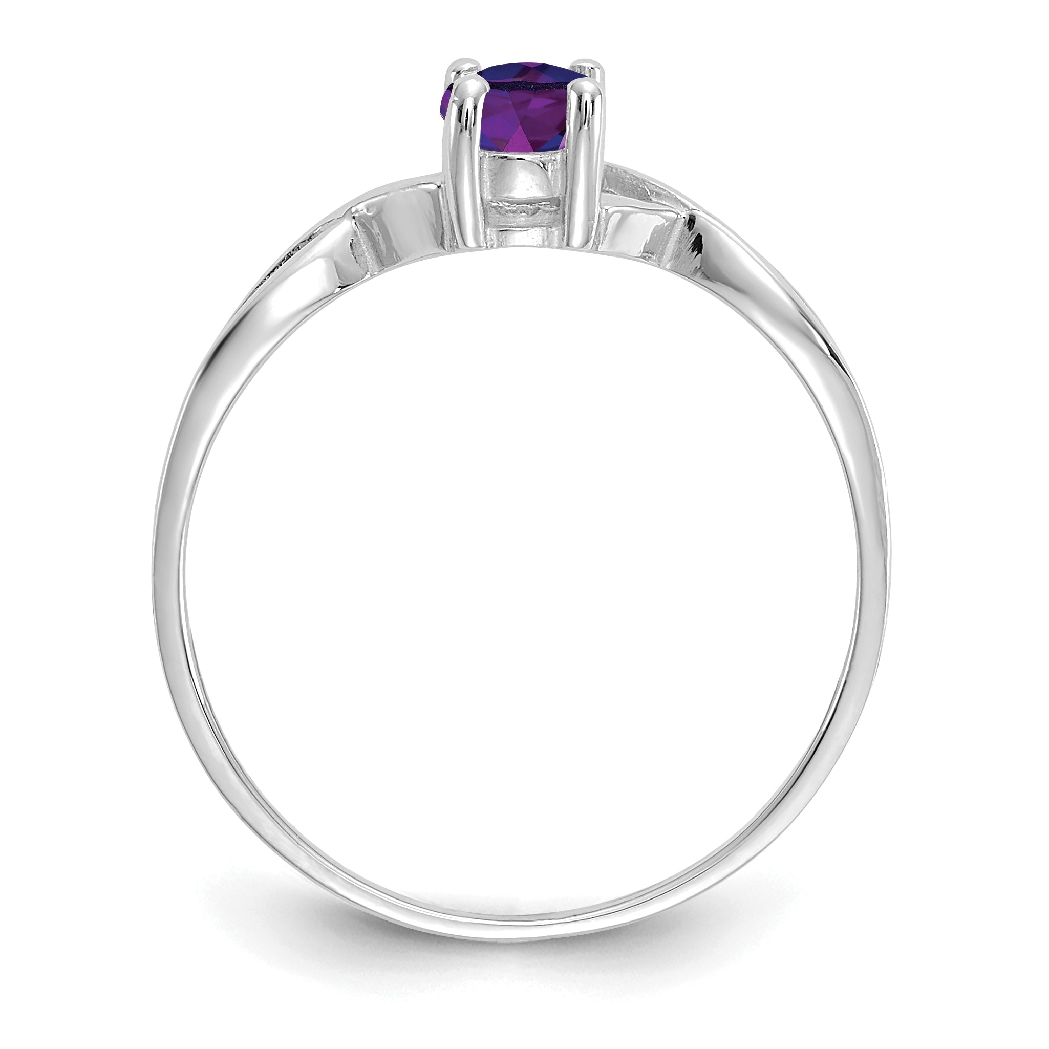 14k White Gold Amethyst Birthstone Ring Secondary image