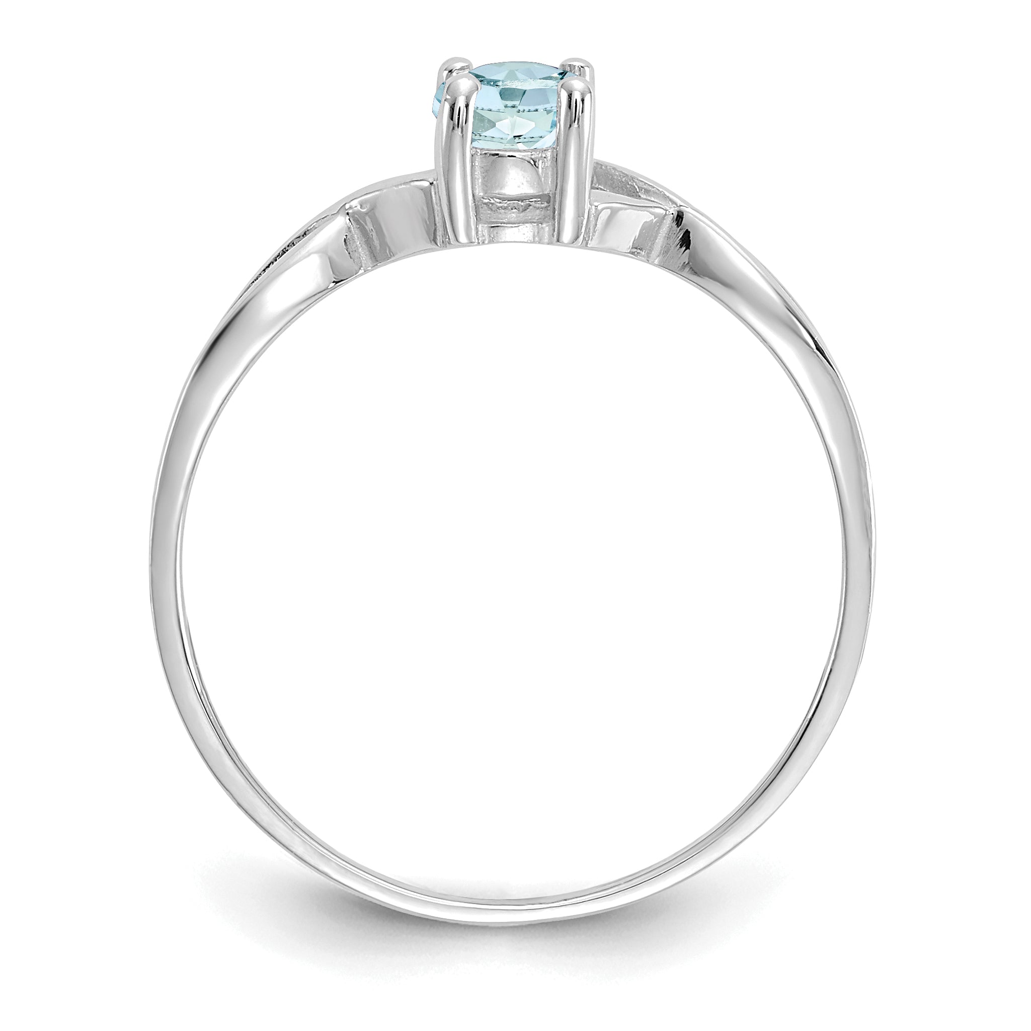 14k White Gold Aquamarine Birthstone Ring Secondary image