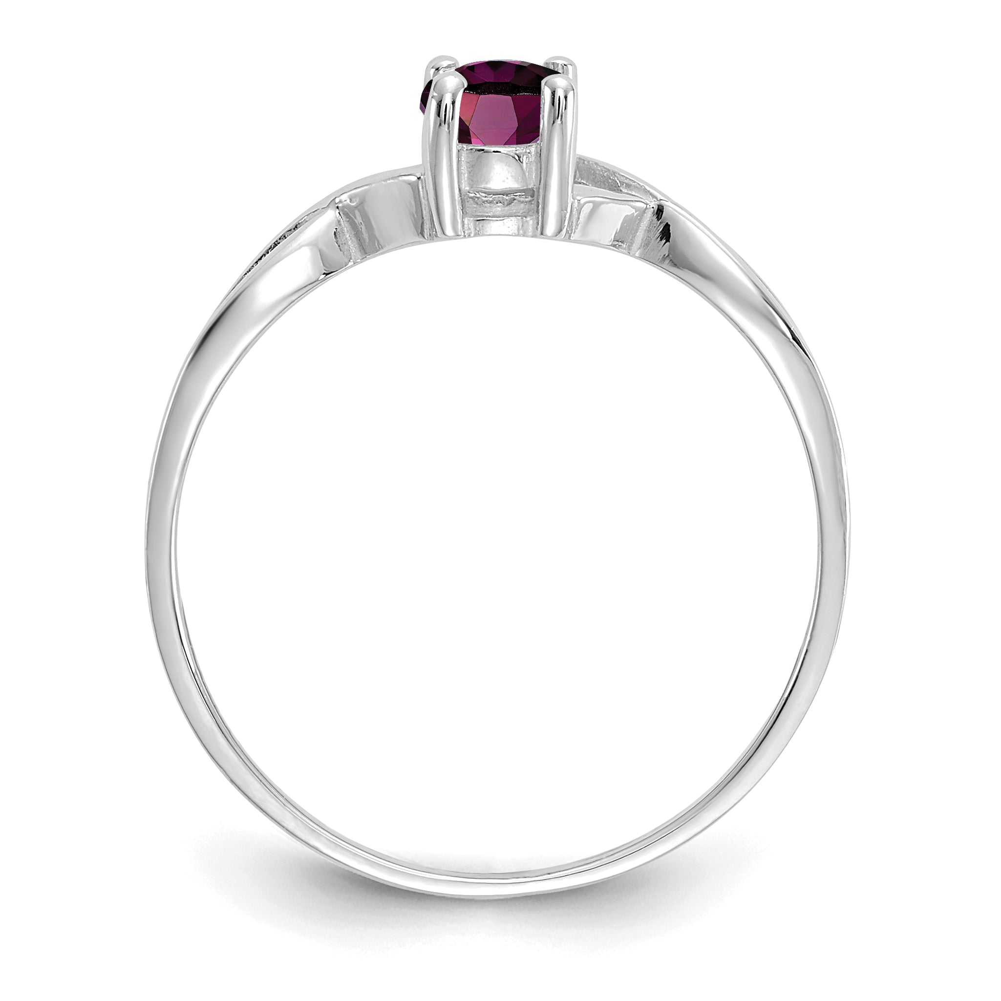 14k White Gold Rhodolite Garnet Birthstone Ring Secondary image