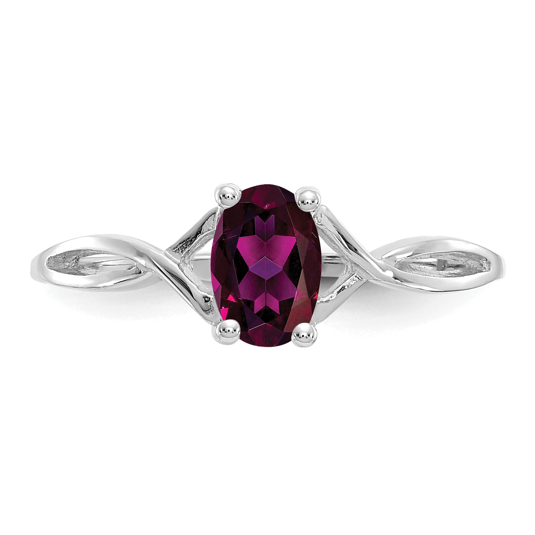 14k White Gold Rhodolite Garnet Birthstone Ring