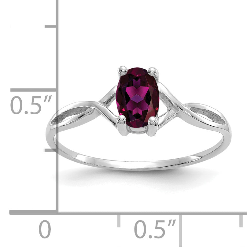 14k White Gold Rhodolite Garnet Birthstone Ring - 7