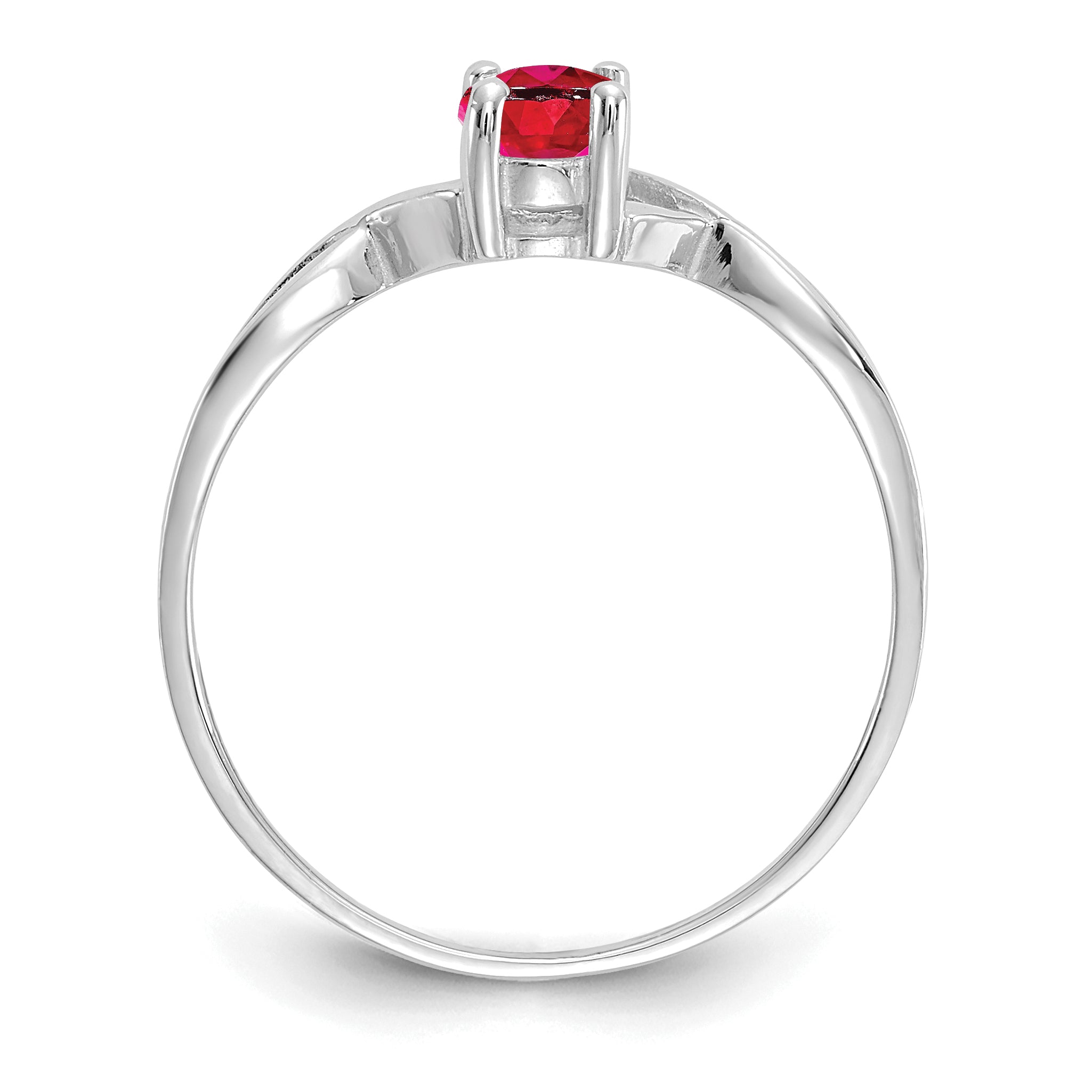 14k White Gold Ruby Birthstone Ring Secondary image