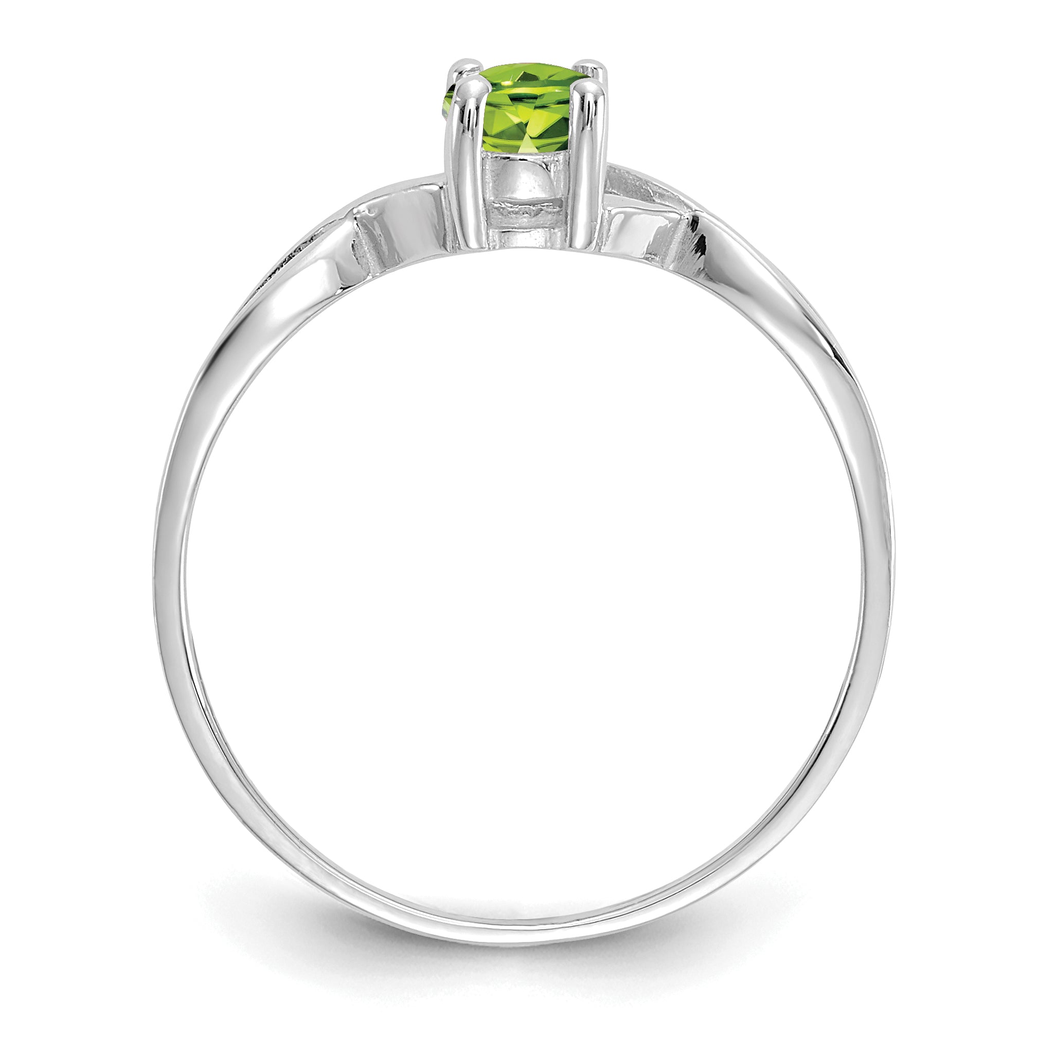 14k White Gold Peridot Birthstone Ring Secondary image