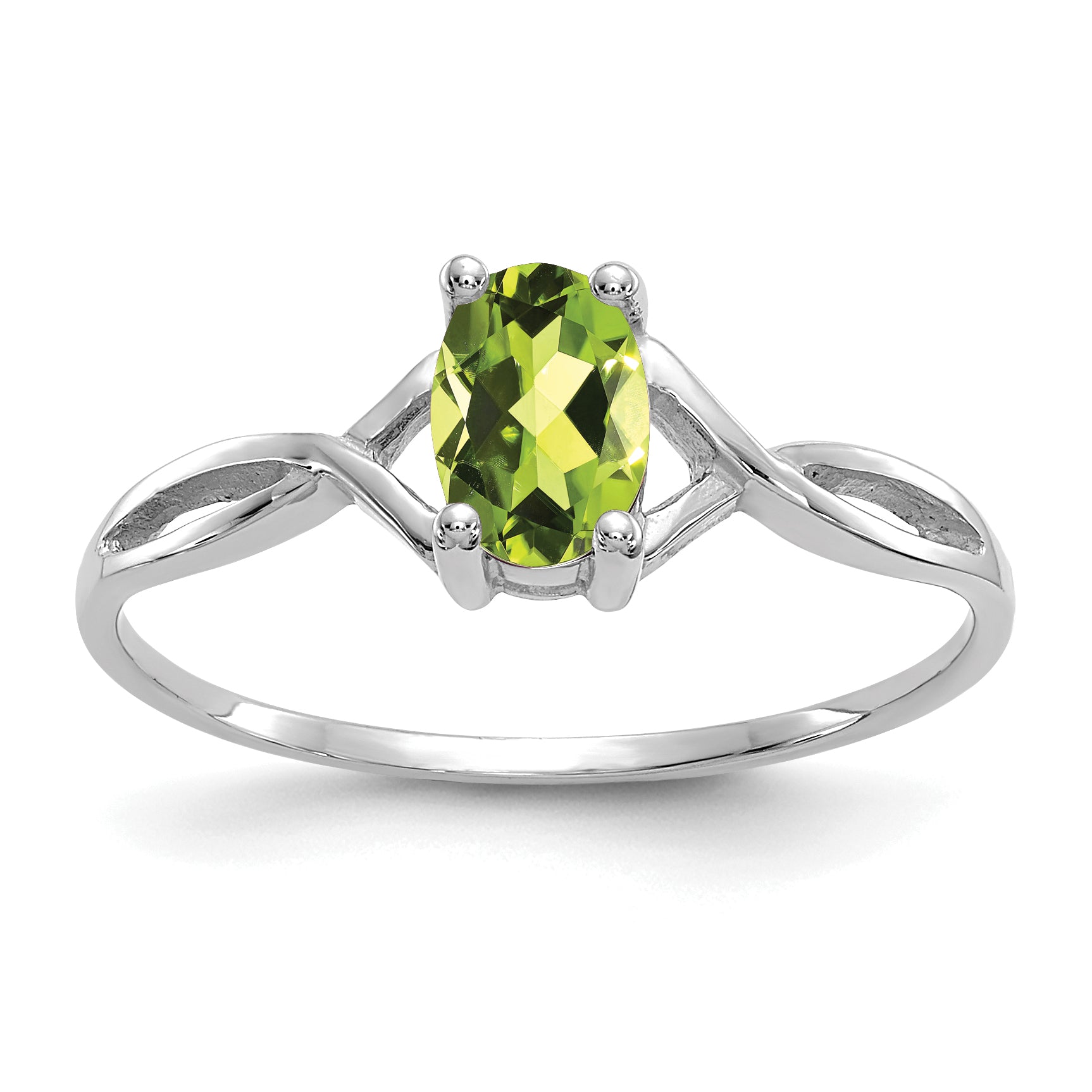 14k White Gold Peridot Birthstone Ring Main image