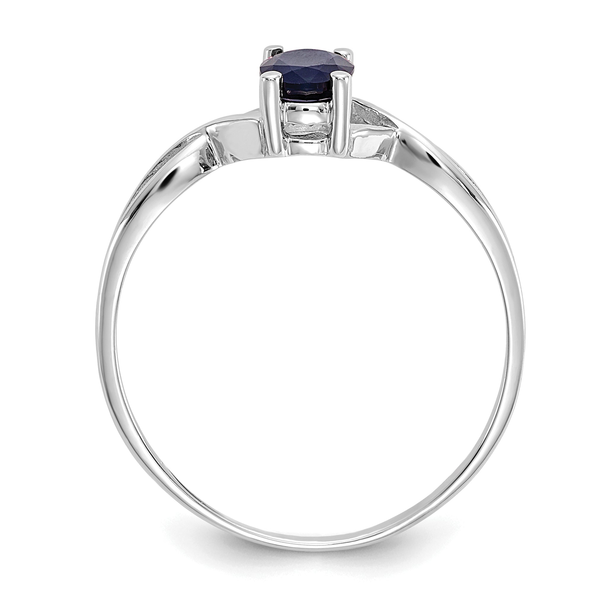 14k White Gold Sapphire Birthstone Ring Secondary image