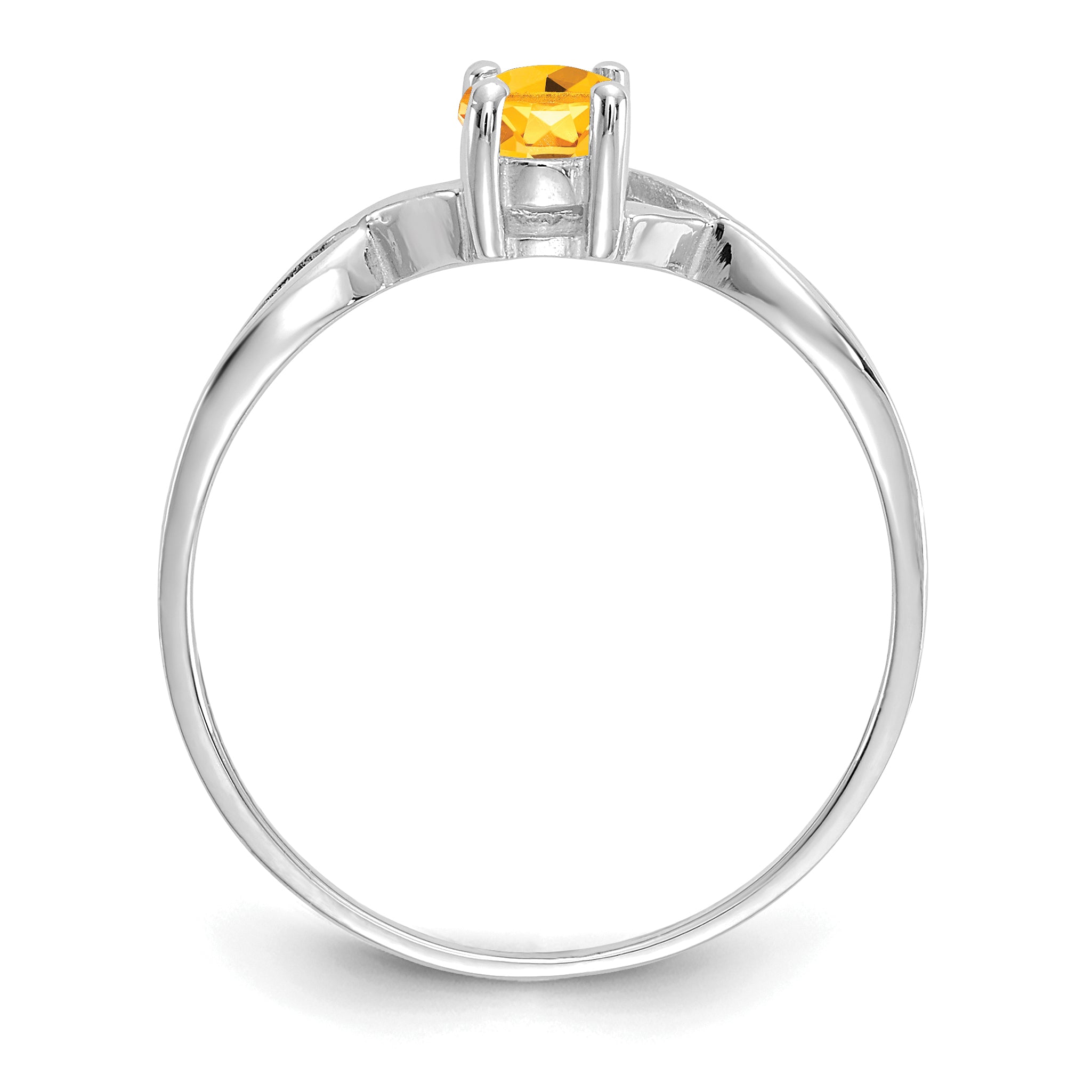 14k White Gold Citrine Birthstone Ring Secondary image