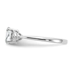 14k White Gold White Topaz and Diamond Ring