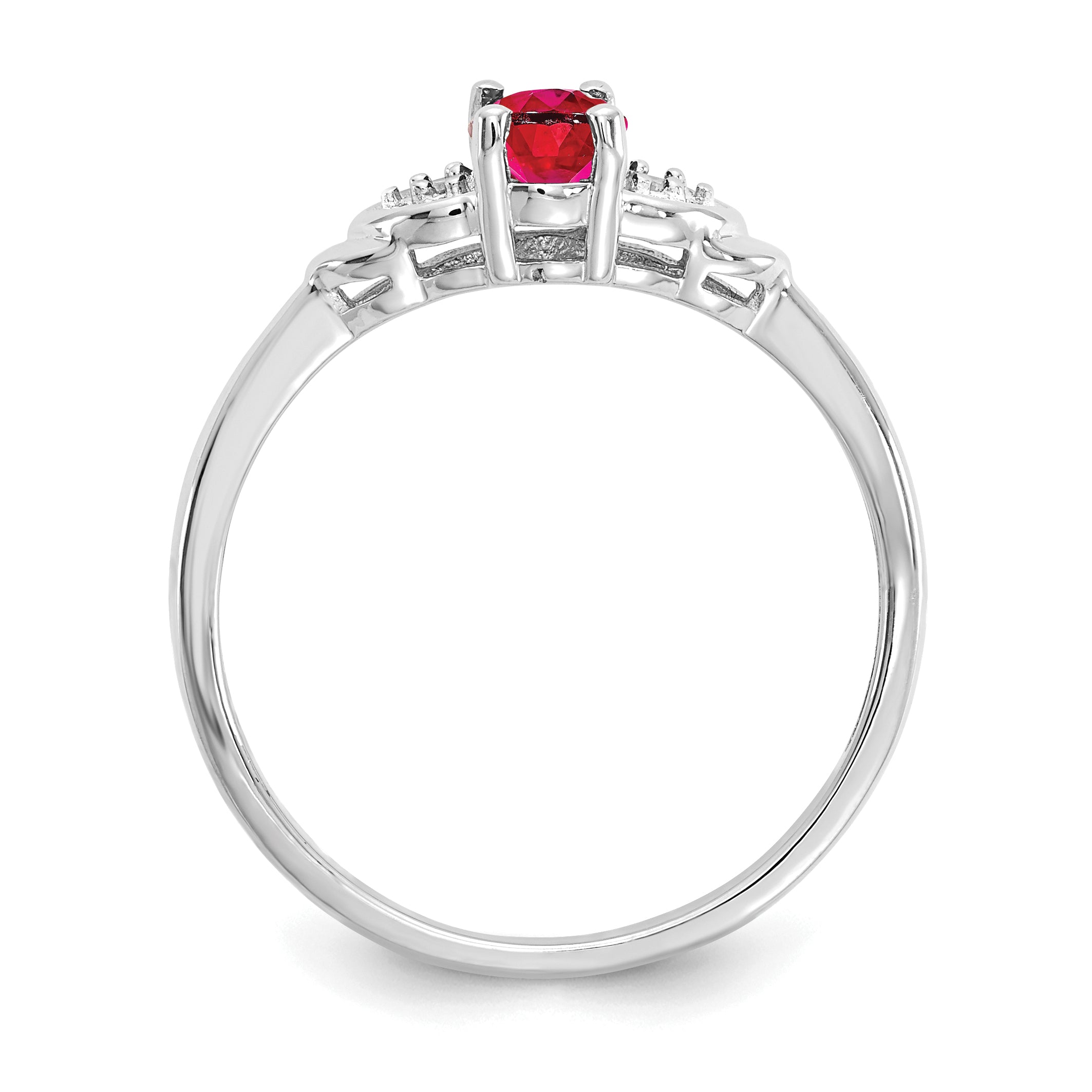 14k White Gold Ruby and Diamond Ring Secondary image