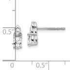 14k White Gold White Topaz and Diamond Post Earrings