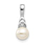 14K White Gold Genuine FW Cultured Pearl Diamond Pendant