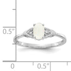 14k White Gold Opal and Diamond Ring