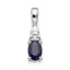 14K White Gold Sapphire Diamond Pendant