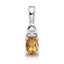 14K White Gold Citrine Diamond Pendant