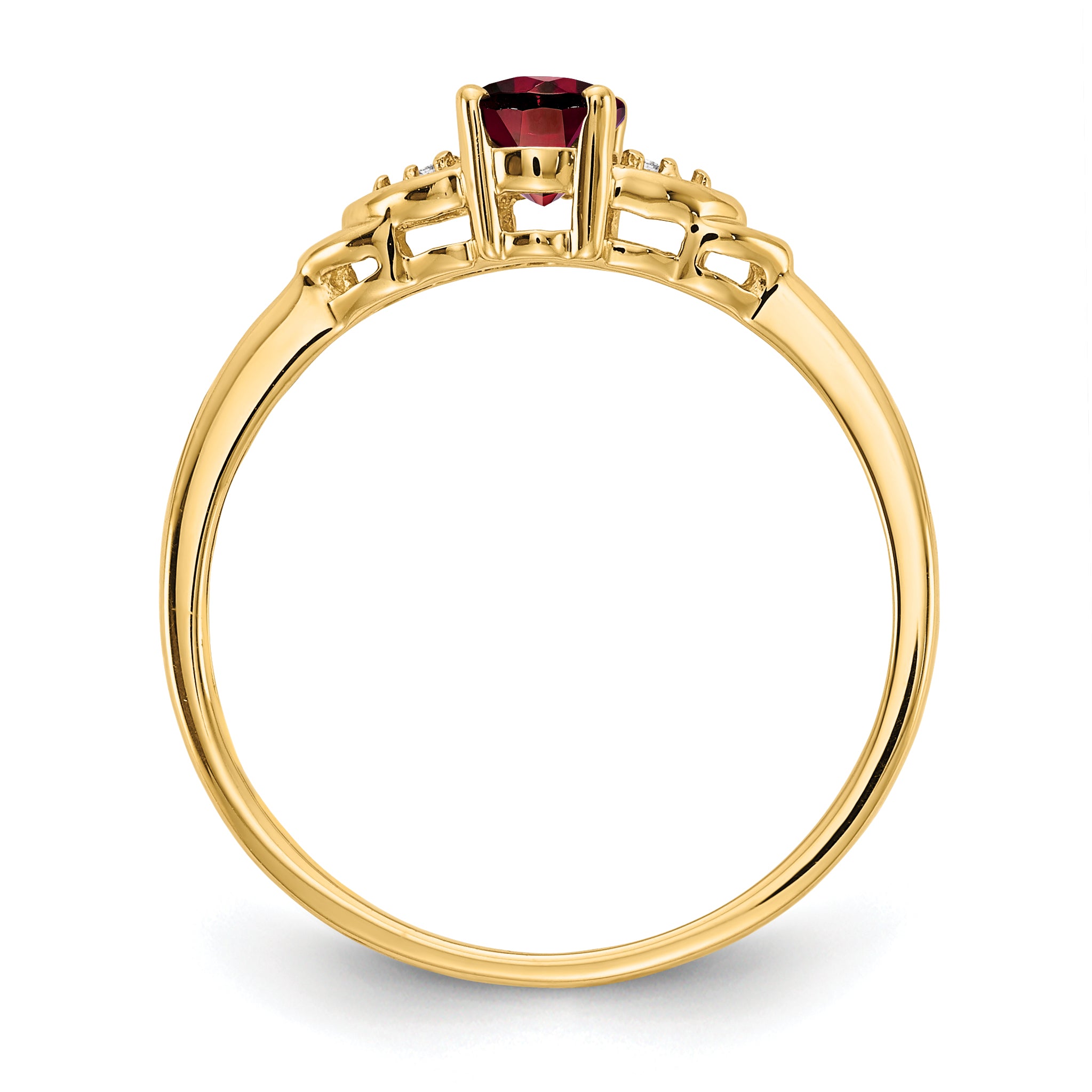 14k Garnet and Diamond Ring Secondary image