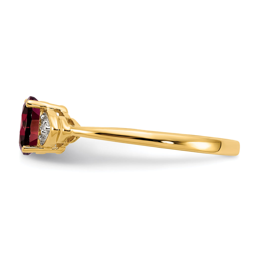 14k Garnet and Diamond Ring