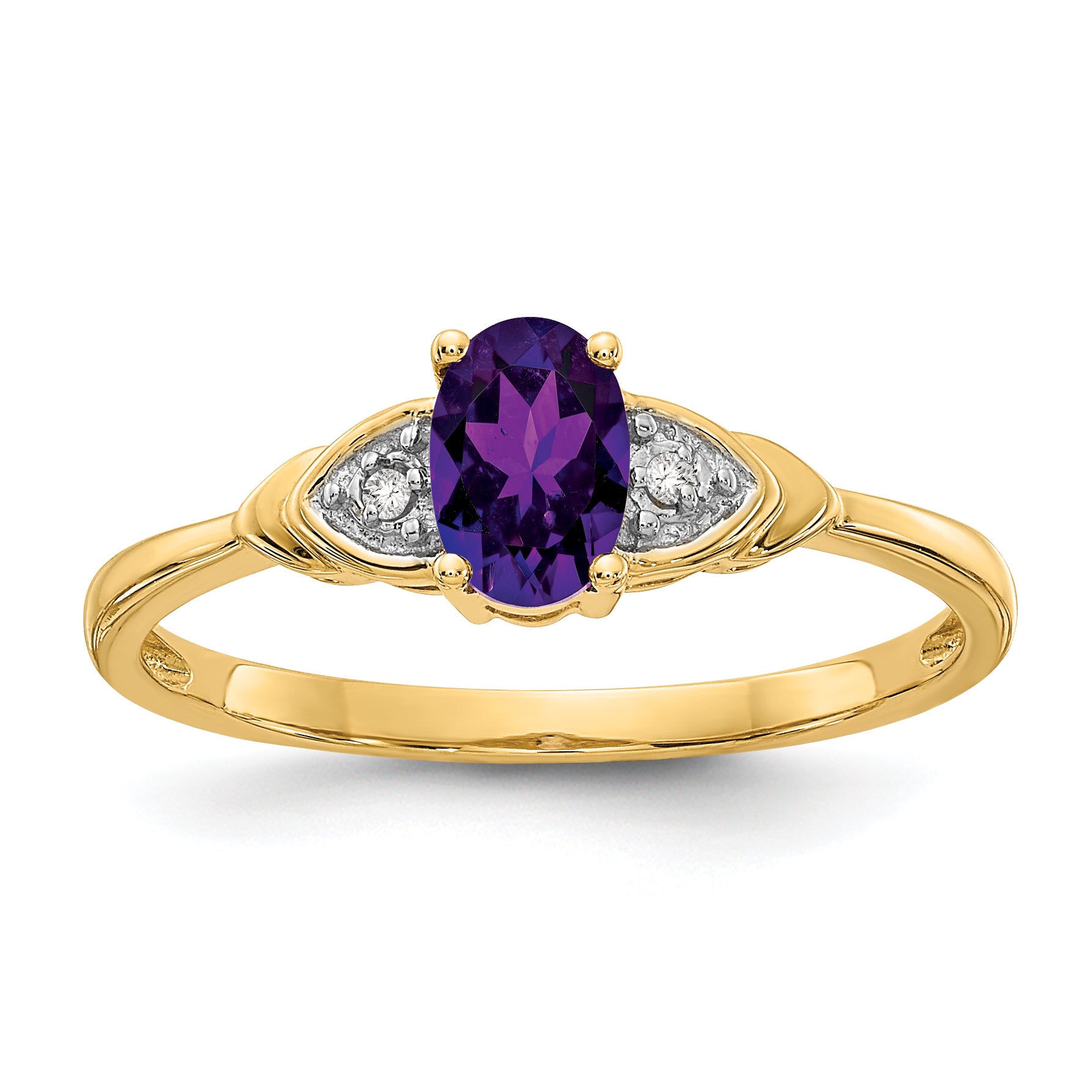 14k Amethyst and Diamond Ring Main image