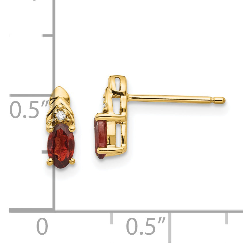 14k Garnet and Diamond Earrings
