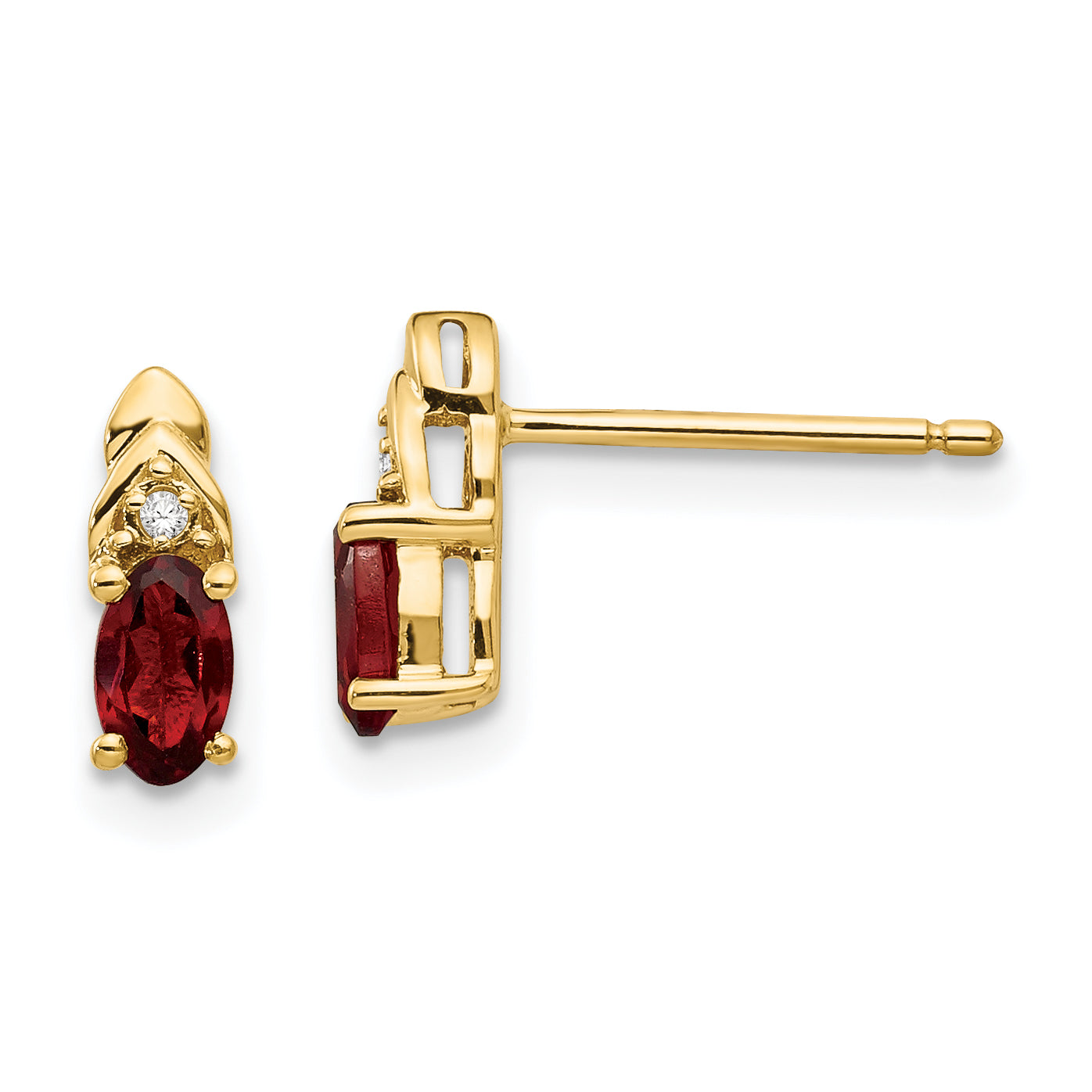 14k Garnet and Diamond Earrings Main image