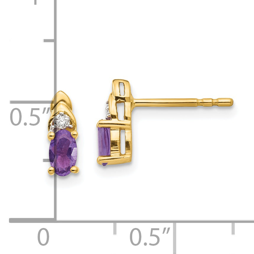 14k Amethyst and Diamond Earrings