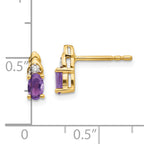 14k Amethyst and Diamond Earrings