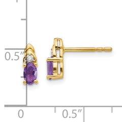 14k Amethyst and Diamond Earrings