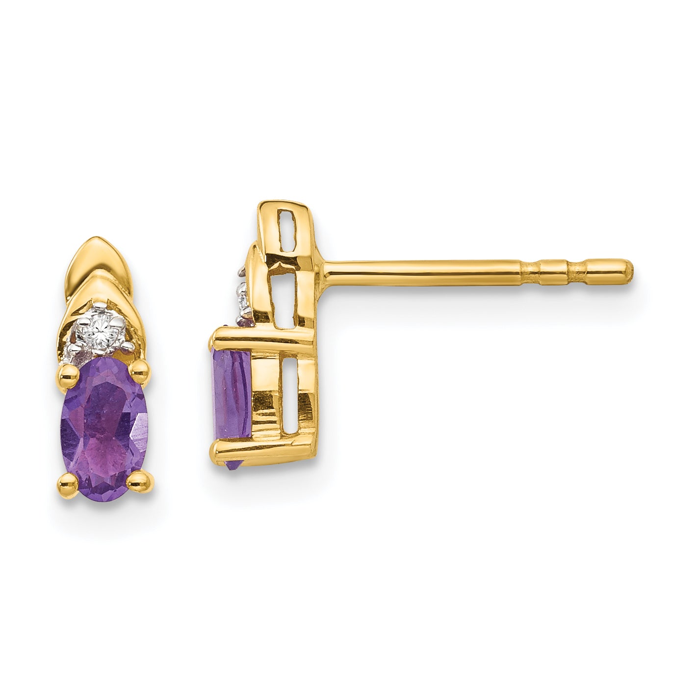 14k Amethyst and Diamond Earrings Main image