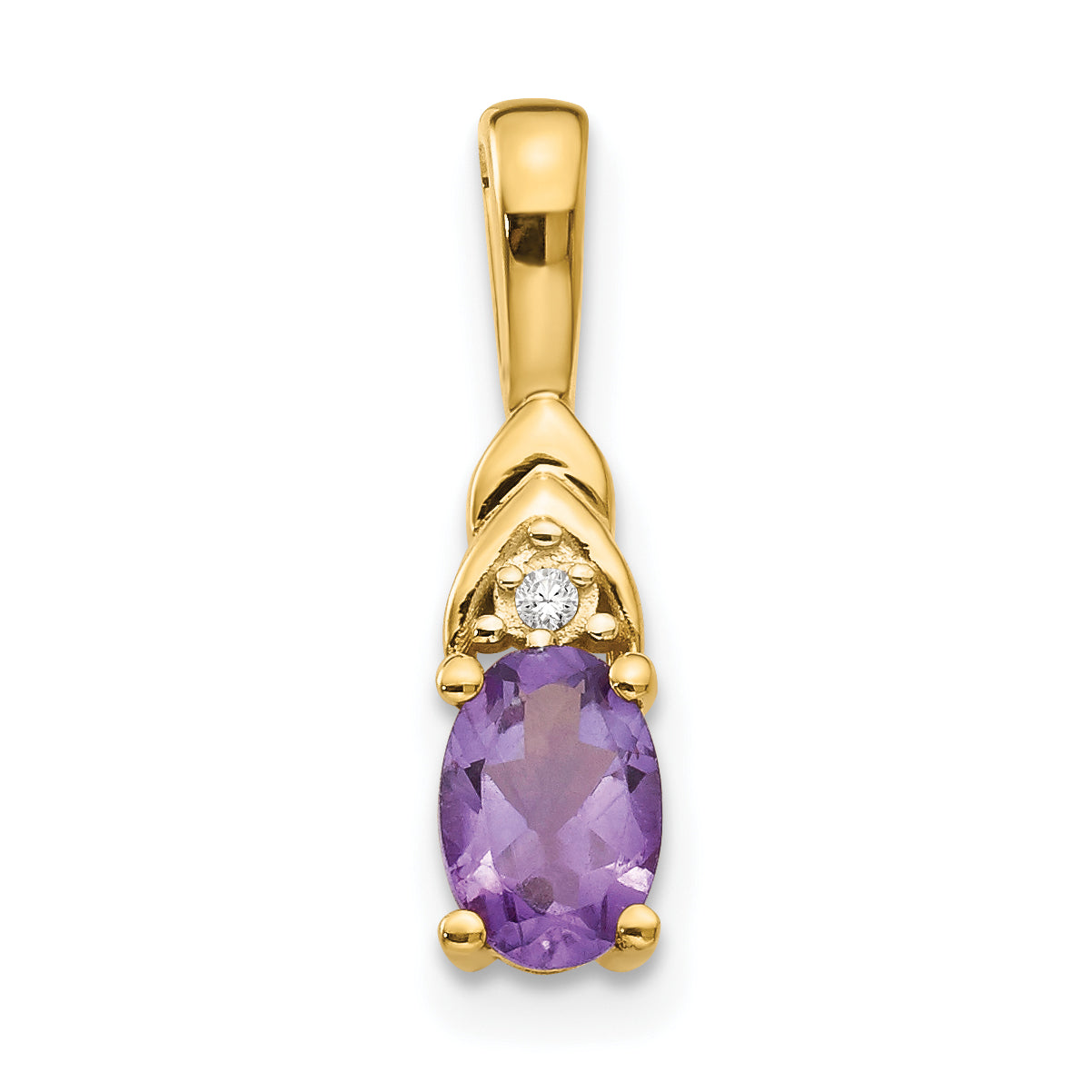 14K Diamond & Amethyst Pendant Main image