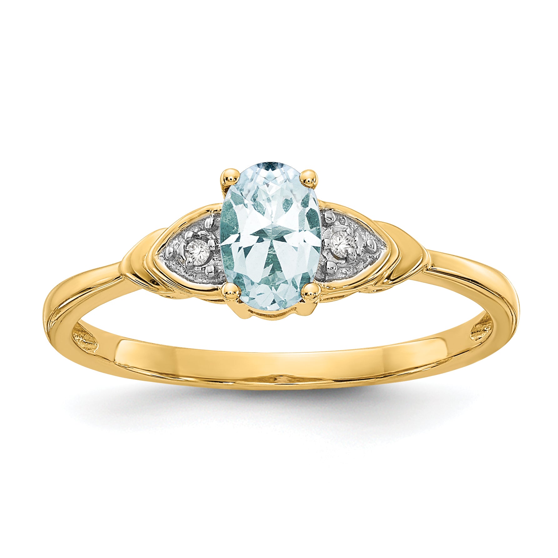 14k Aquamarine and Diamond Ring Main image