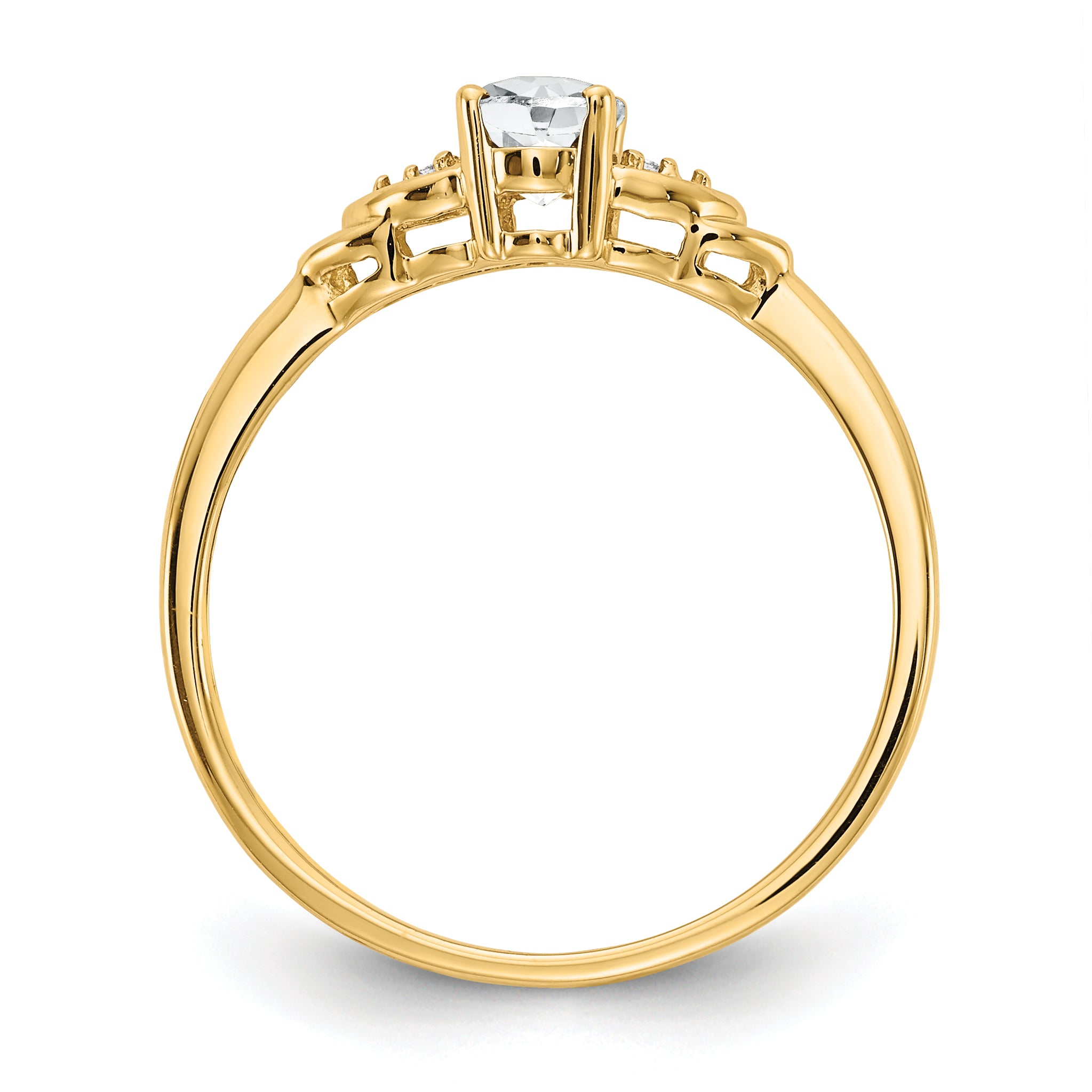 14k White Topaz and Diamond Ring Secondary image