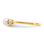 14k Fresh Water Cultured Pearl and Diamond Ring