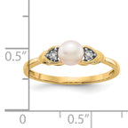 14k Fresh Water Cultured Pearl and Diamond Ring