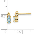 14k Aquamarine and Diamond Earrings