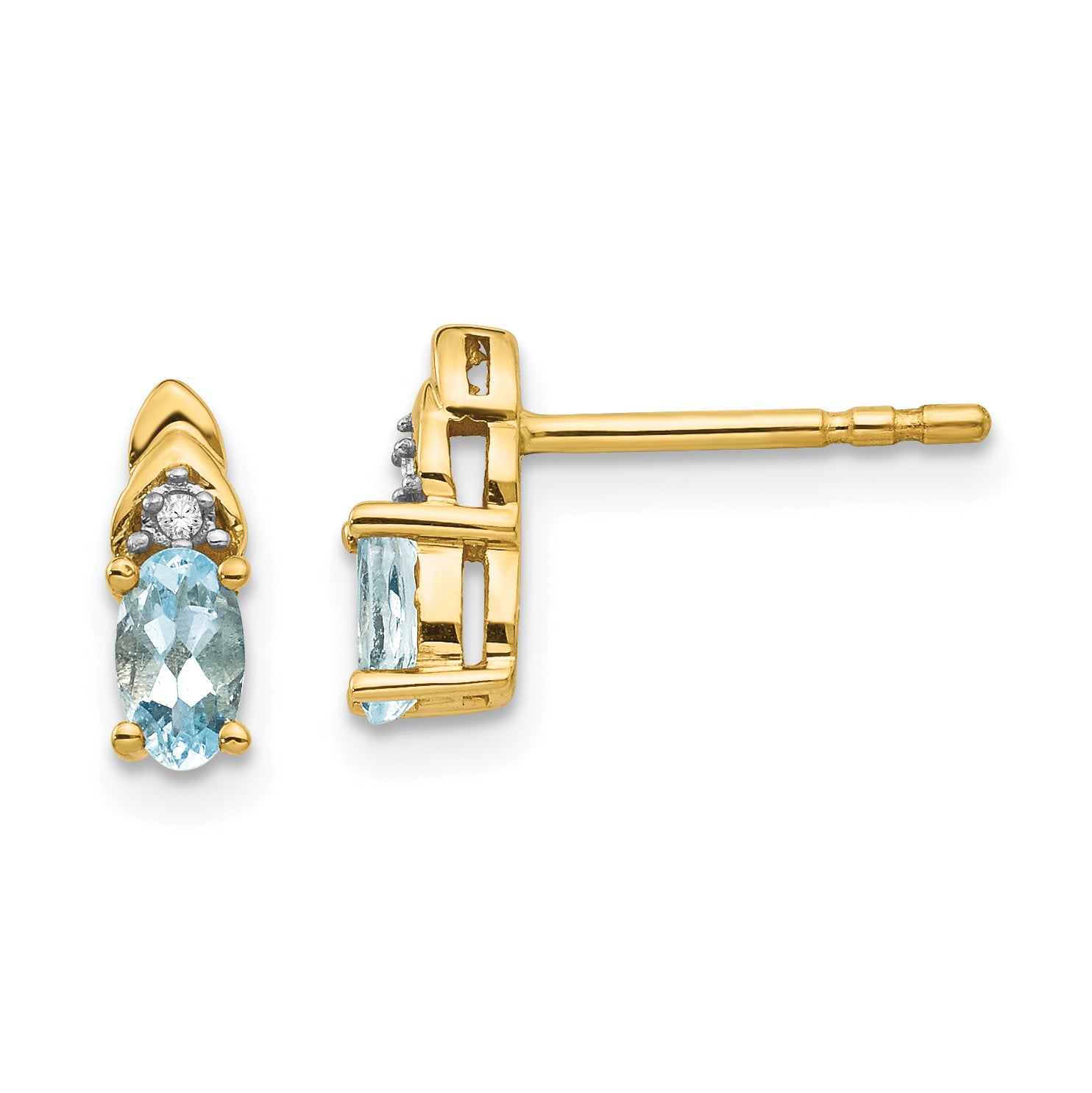 14k Aquamarine and Diamond Earrings Main image