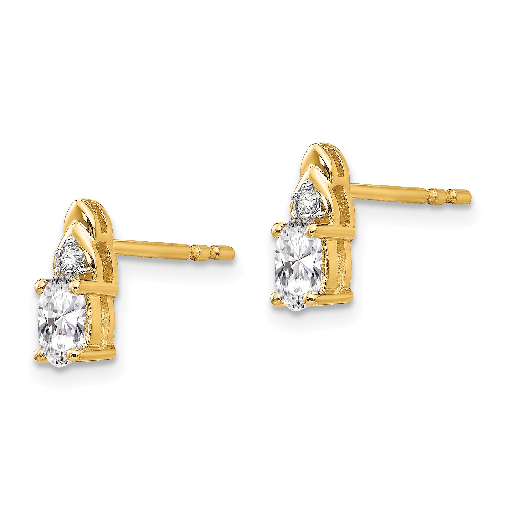 14k White Topaz and Diamond Earrings Secondary image