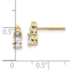 14k White Topaz and Diamond Earrings