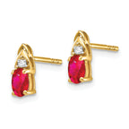 14k Ruby and Diamond Earrings