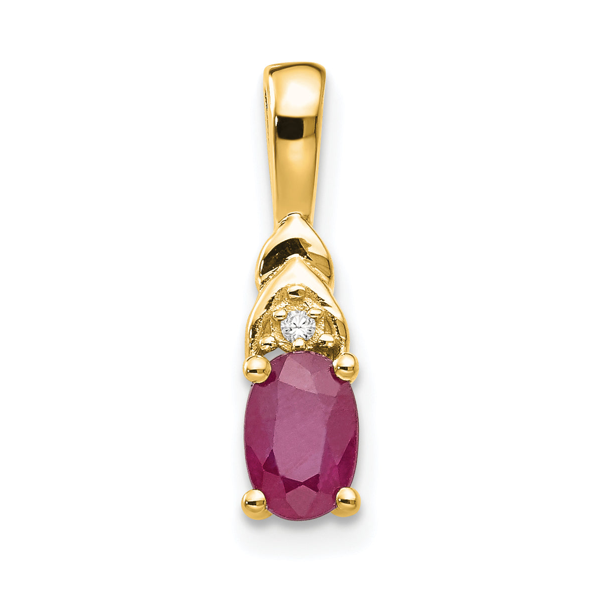 14K Diamond & Ruby Pendant